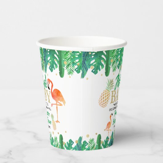 Tropical Summer Beach Luau Boys Baby shower Papieren Bekers (Rechts)