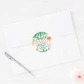 Tropical Summer Beach Luau Boys Baby shower Ronde Sticker (Envelop)