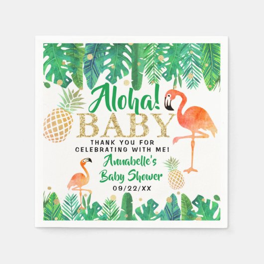 Tropical Summer Beach Luau Boys Baby shower Servet (Voorkant)