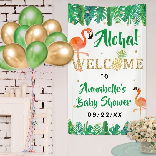 Tropical Summer Beach Luau Boys Baby shower Spandoek