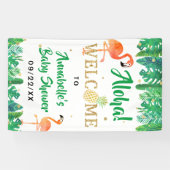 Tropical Summer Beach Luau Boys Baby shower Spandoek (Horizontaal)