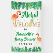 Tropical Summer Beach Luau Boys Baby shower Spandoek (Verticaal)