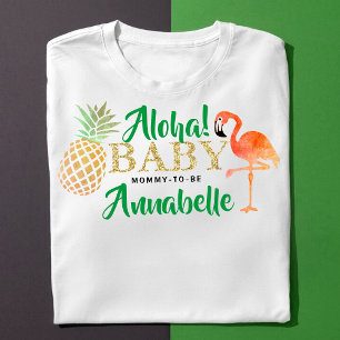 Tropical Summer Beach Luau Boys Baby shower T-shirt