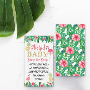 Tropical Summer Beach Luau Meisje Baby shower Boek Informatiekaartje