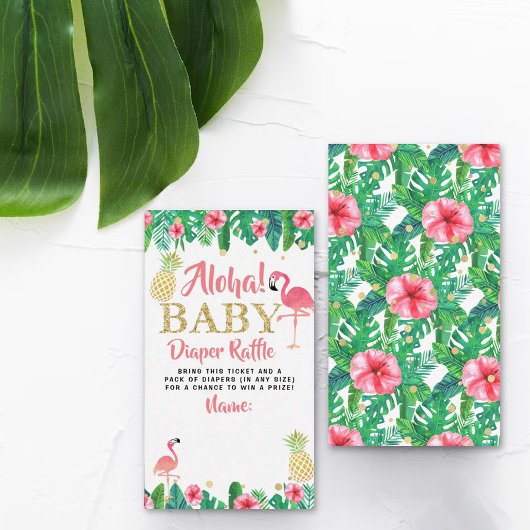 Tropical Summer Beach Luau Meisje Baby shower Luie Informatiekaartje