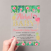 Tropical Summer Beach Luau Meisjes Baby shower Acryl Uitnodigingen (Insitu (Draagbaar))