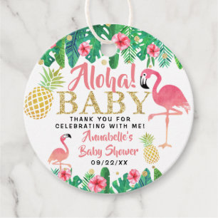 Tropical Summer Beach Luau Meisjes Baby shower Bedankjes Labels