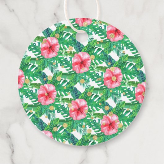 Tropical Summer Beach Luau Meisjes Baby shower Bedankjes Labels (Achterkant)