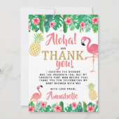 Tropical Summer Beach Luau Meisjes Baby shower Bedankkaart (Voorkant)