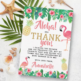 Tropical Summer Beach Luau Meisjes Baby shower Bedankkaart
