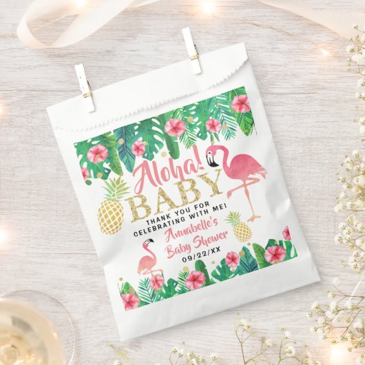 Tropical Summer Beach Luau Meisjes Baby shower Bedankzakje (Geknipt)