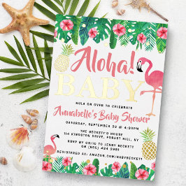 Tropical Summer Beach Luau Meisjes Baby shower Ech Folie Uitnodiging