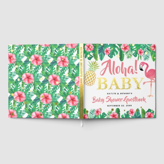 Tropical Summer Beach Luau Meisjes Baby shower Ech Gastenboek (Volledig)