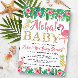 Tropical Summer Beach Luau Meisjes Baby shower Kaart