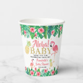Tropical Summer Beach Luau Meisjes Baby shower Papieren Bekers (Achterkant)