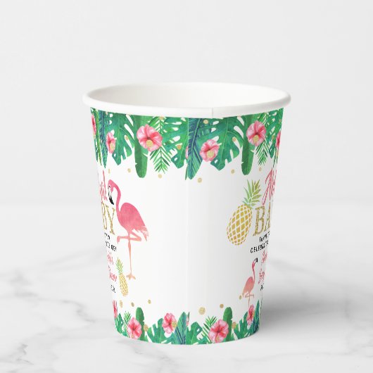 Tropical Summer Beach Luau Meisjes Baby shower Papieren Bekers (Rechts)
