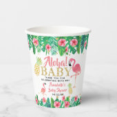 Tropical Summer Beach Luau Meisjes Baby shower Papieren Bekers (Voorkant)