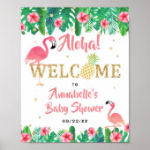 Tropical Summer Beach Luau Meisjes Baby shower Poster (Voorkant)