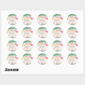 Tropical Summer Beach Luau Meisjes Baby shower Ronde Sticker (Vel)
