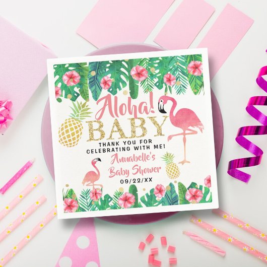 Tropical Summer Beach Luau Meisjes Baby shower Servet