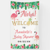 Tropical Summer Beach Luau Meisjes Baby shower Spandoek (Verticaal)