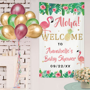 Tropical Summer Beach Luau Meisjes Baby shower Spandoek