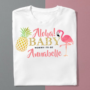 Tropical Summer Beach Luau Meisjes Baby shower T-shirt