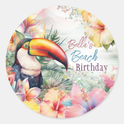 Tropical Summer Beach Party Stickers (Voorkant)