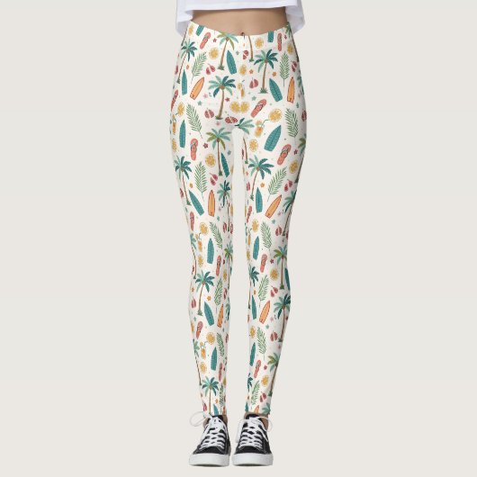Tropical Summer Beach Pattern (1) Leggings (Voorkant)