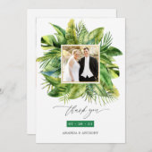 Tropical Summer Beach Weduwfoto Collage Bedankkaart (Voorkant / Achterkant)