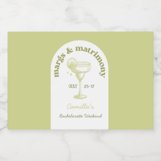 Tropical Summer Cocktail Bachelorette Mini Labels Likeurfles Etiket (Enkel label)