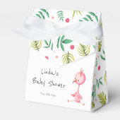 Tropical Summer Flamingo Baby shower Personalized Bedankdoosjes (Voorkant Zijde)
