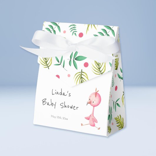 Tropical Summer Flamingo Baby shower Personalized Bedankdoosjes