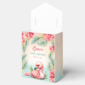 Tropical Summer Flamingo Meisje Baby shower Tent Bedankdoosjes (Geopend)