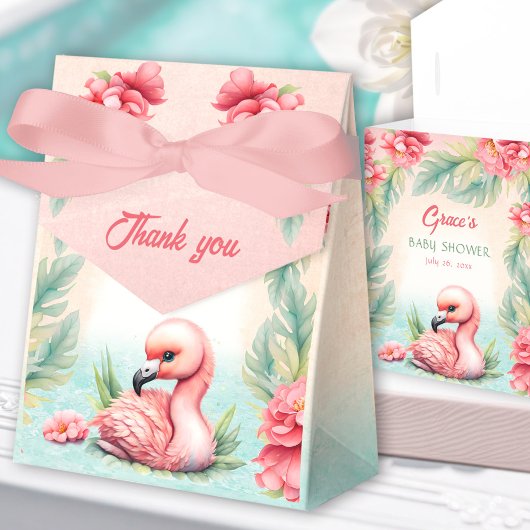 Tropical Summer Flamingo Meisje Baby shower Tent Bedankdoosjes