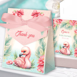 Tropical Summer Flamingo Meisje Baby shower Tent Bedankdoosjes