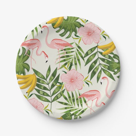Tropical Summer Flamingo Paper Bord (Voorkant)