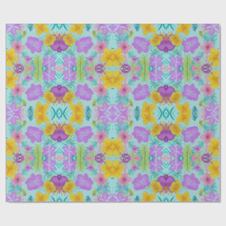 Tropical Summer Floral Pattern - Bright Hibiscus  Cadeaupapier