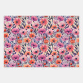 Tropical Summer Flowers Botanical Floral Pattern Inpakpapier Vel (Voorkant 3)