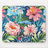 Tropical Summer Flowers Pattern Pretty Floral Muismat (Voorkant)