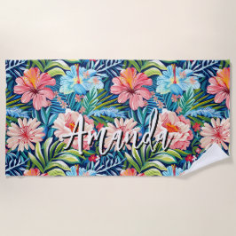 Tropical Summer Flowers Pattern Pretty Floral Strandlaken