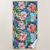 Tropical Summer Flowers Pattern Pretty Floral Strandlaken (Voorkant)