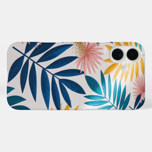 Tropical Summer Leaves Bright Phone Case (Achterkant (horizontaal))