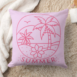 Tropical Summer Line-Art Kussen