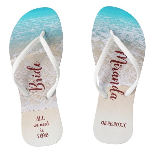 Tropical Summer Ocean Beach Vrijgezellenfeest cade Teenslippers (Voetbed)