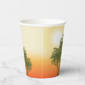 Tropical Summer Orange Sunset Sky Birthday Papieren Bekers (Rechts)