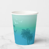 Tropical Summer Palm Trees Aqua Blue Sky Birthday Papieren Bekers (Achterkant)