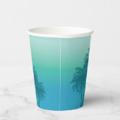 Tropical Summer Palm Trees Aqua Blue Sky Birthday Papieren Bekers (Rechts)