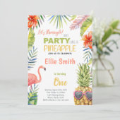 Tropical Summer Party Kaart voor meisjes (Staand voorkant)