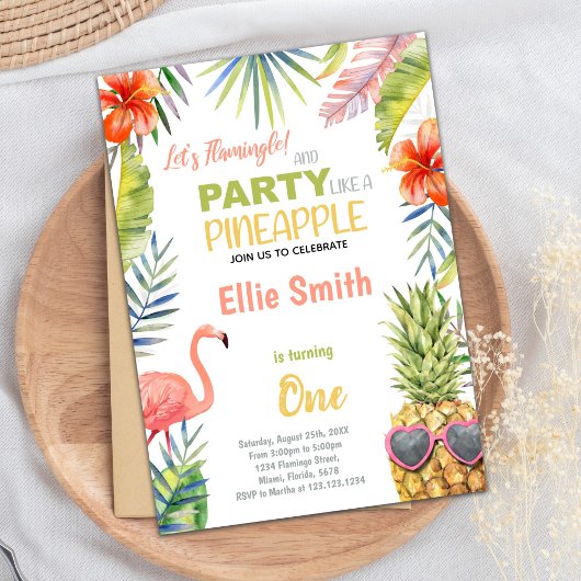 Tropical Summer Party Kaart voor meisjes